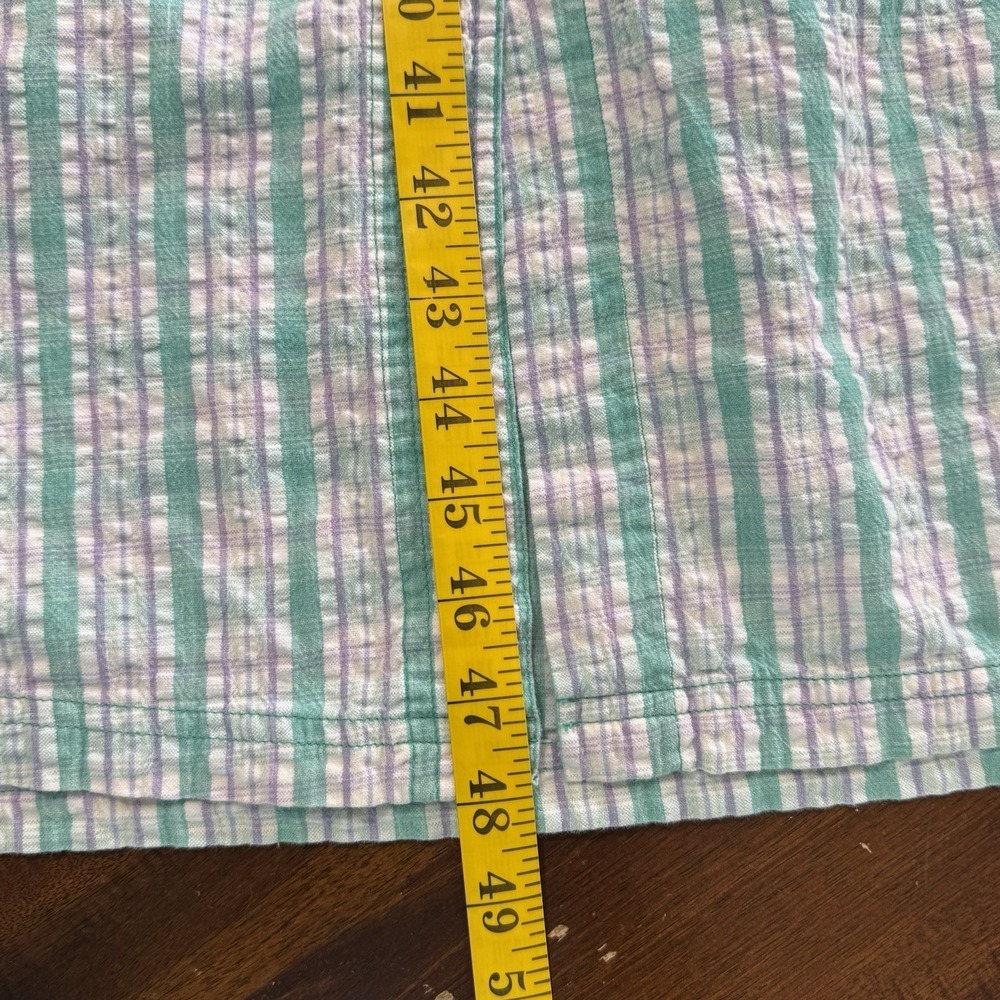 Vintage Womens Plaid Cotton Midi Dress L Green Button Front Prairie Cottagecore - Picture 9 of 9